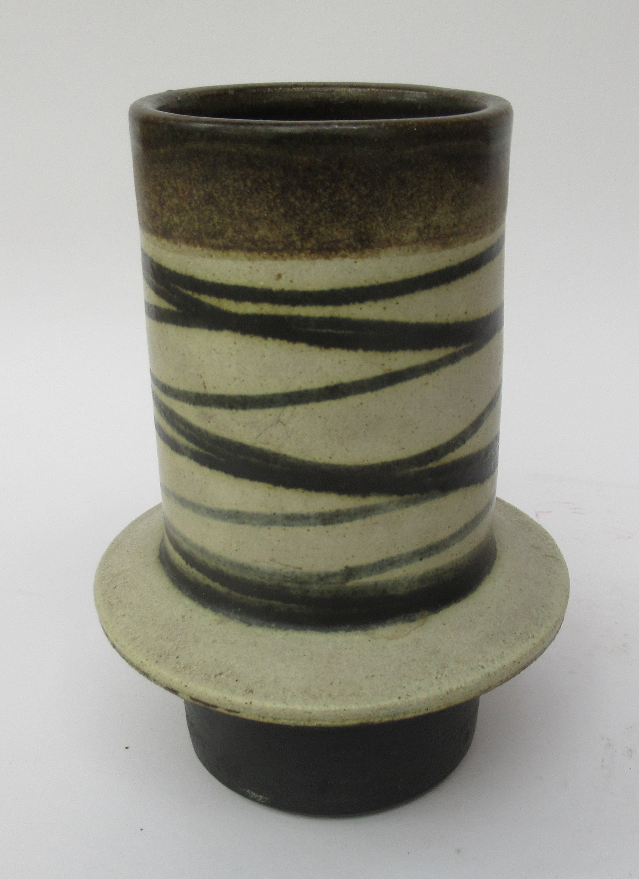 Alan Beastow studio pottery mid century retro design stoneware vase, 1969