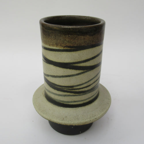 Alan Beastow studio pottery mid century retro design stoneware vase, 1969