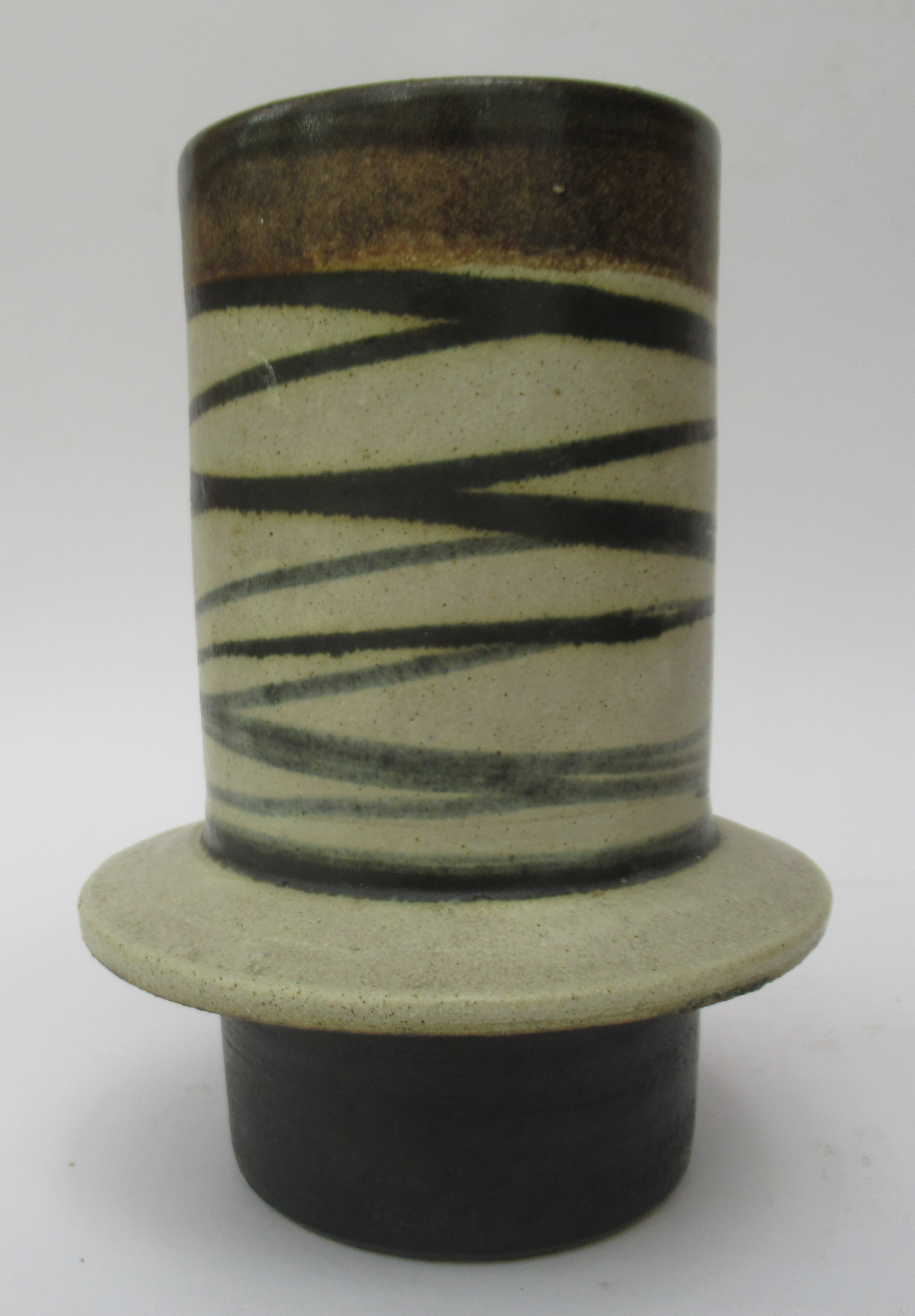 Alan Beastow studio pottery mid century retro design stoneware vase, 1969