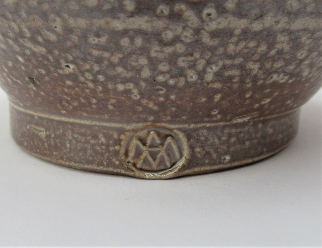 Alex McErlain, British studio pottery salt glazed stoneware bottle vase, c1995