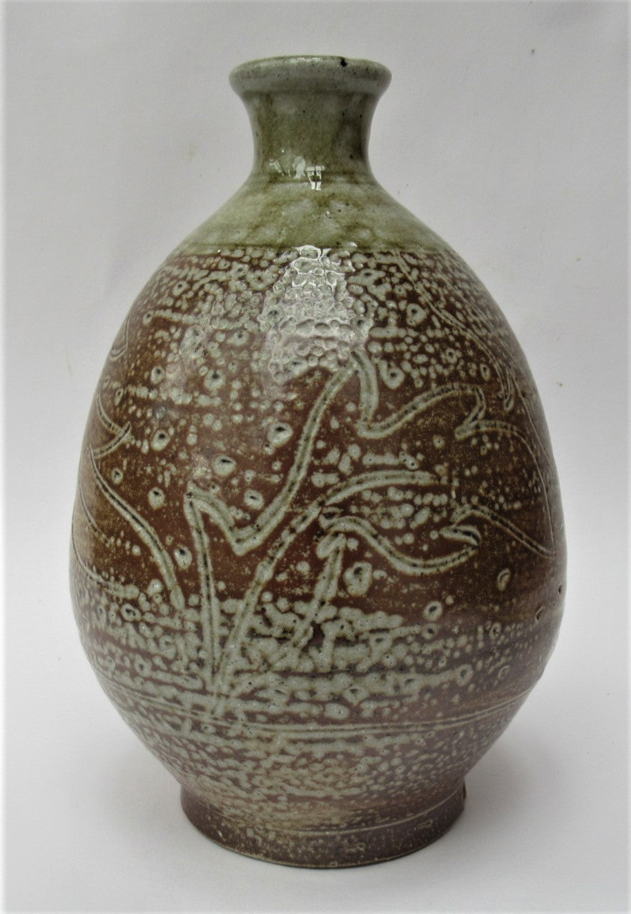 Alex McErlain, British studio pottery salt glazed stoneware bottle vase, c1995