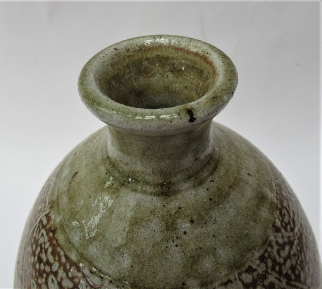Alex McErlain, British studio pottery salt glazed stoneware bottle vase, c1995