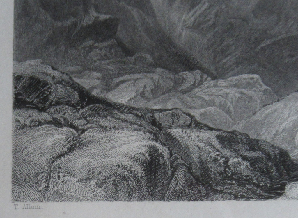 Thomas Allom original watercolour painting c1836, Glencoe, framed as a pair with the print