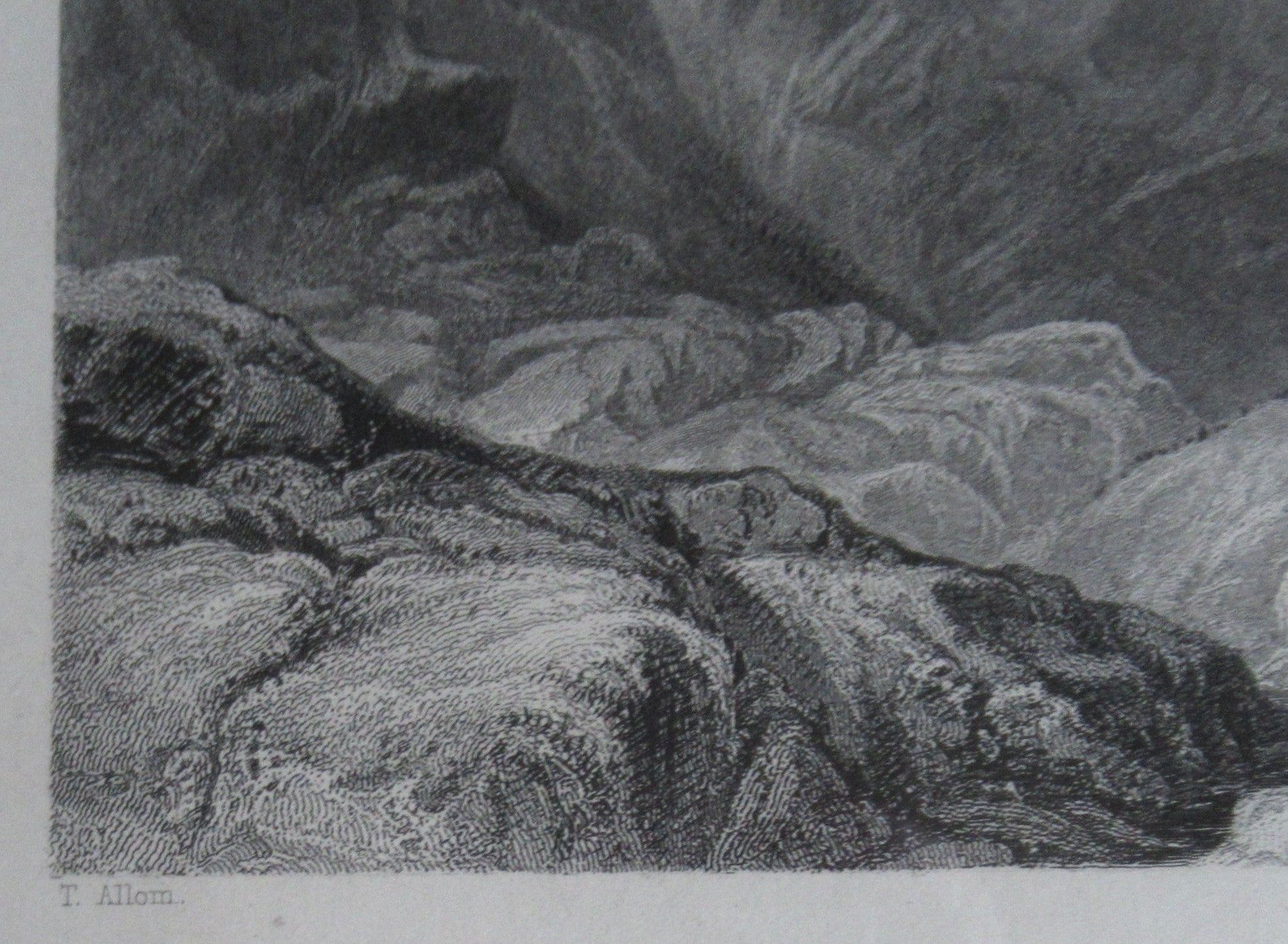 Thomas Allom original watercolour painting c1836, Glencoe, framed as a pair with the print
