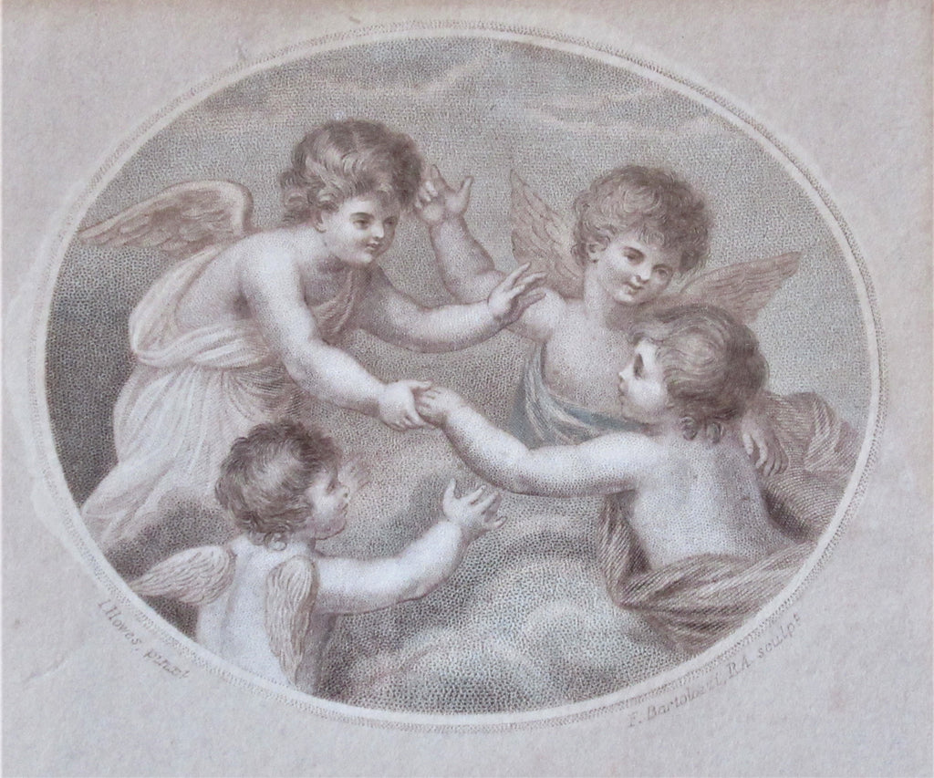Francesco Bartolozzi original 1791 colour print after John Howes, period frame
