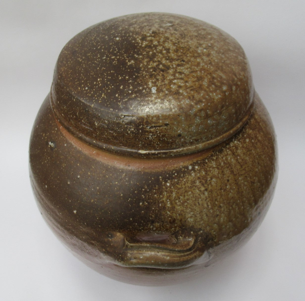 Svend Bayer, British studio pottery stoneware wood fired large storage jar c1990
