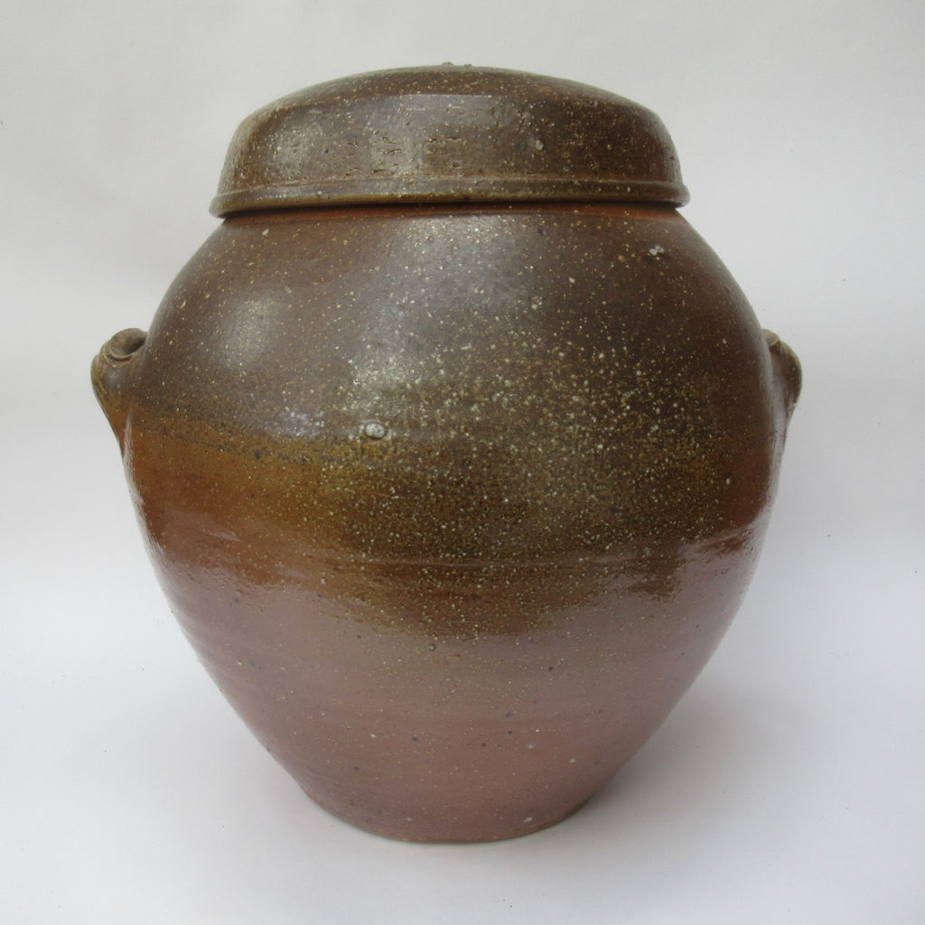 Svend Bayer, British studio pottery stoneware wood fired large storage jar c1990