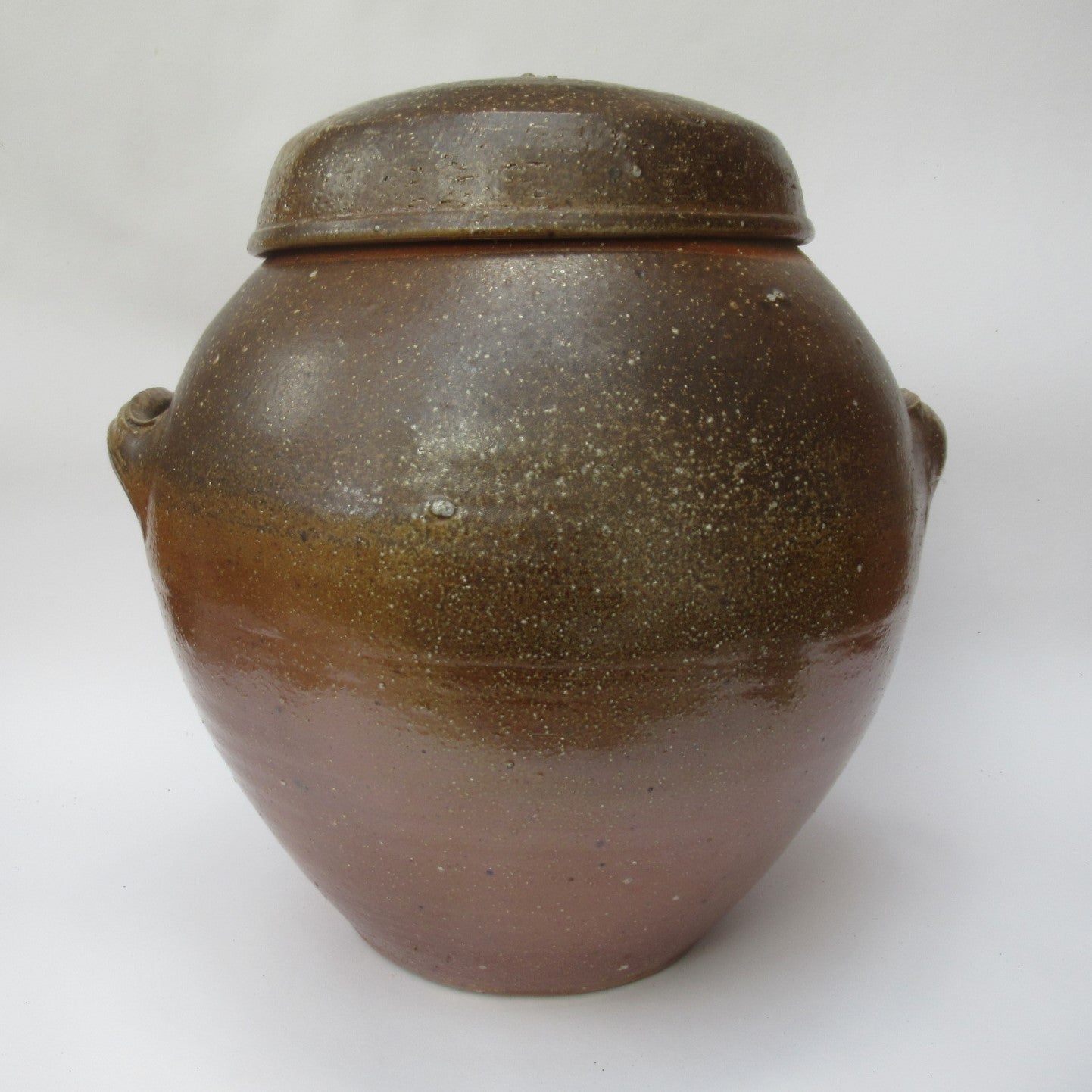 Svend Bayer, British studio pottery stoneware wood fired large storage jar c1990