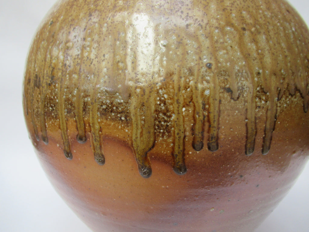 Svend Bayer, British studio pottery stoneware wood fired large storage jar c1990