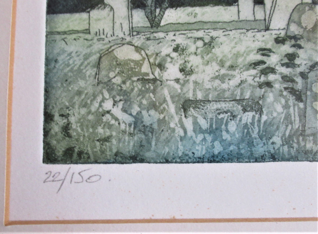Richard Hallett, Binham Priory Norfolk, etching and aquatint, 22/150, framed