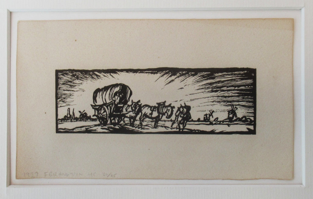 Frank Brangwyn, woodcut print from Les Campagnes Hallucinées, 1927, one of 25