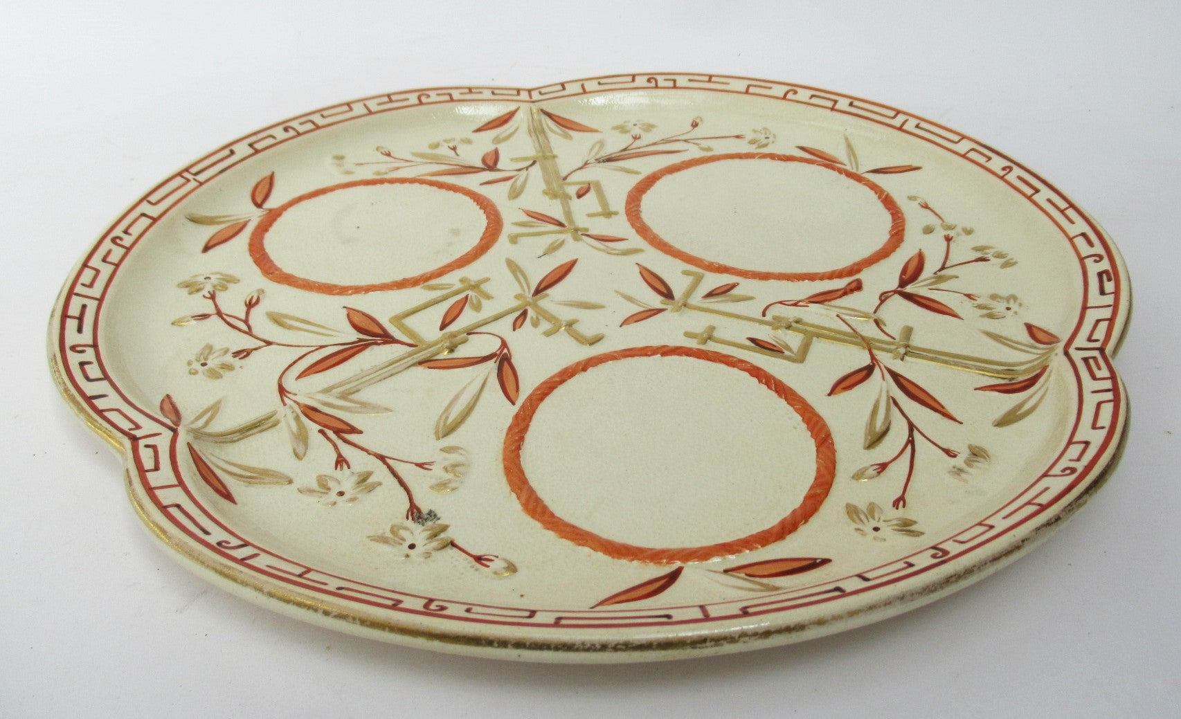 Brownhills Pottery antique Aesthetic Period orangeade set, jug/tray/beakers 1882