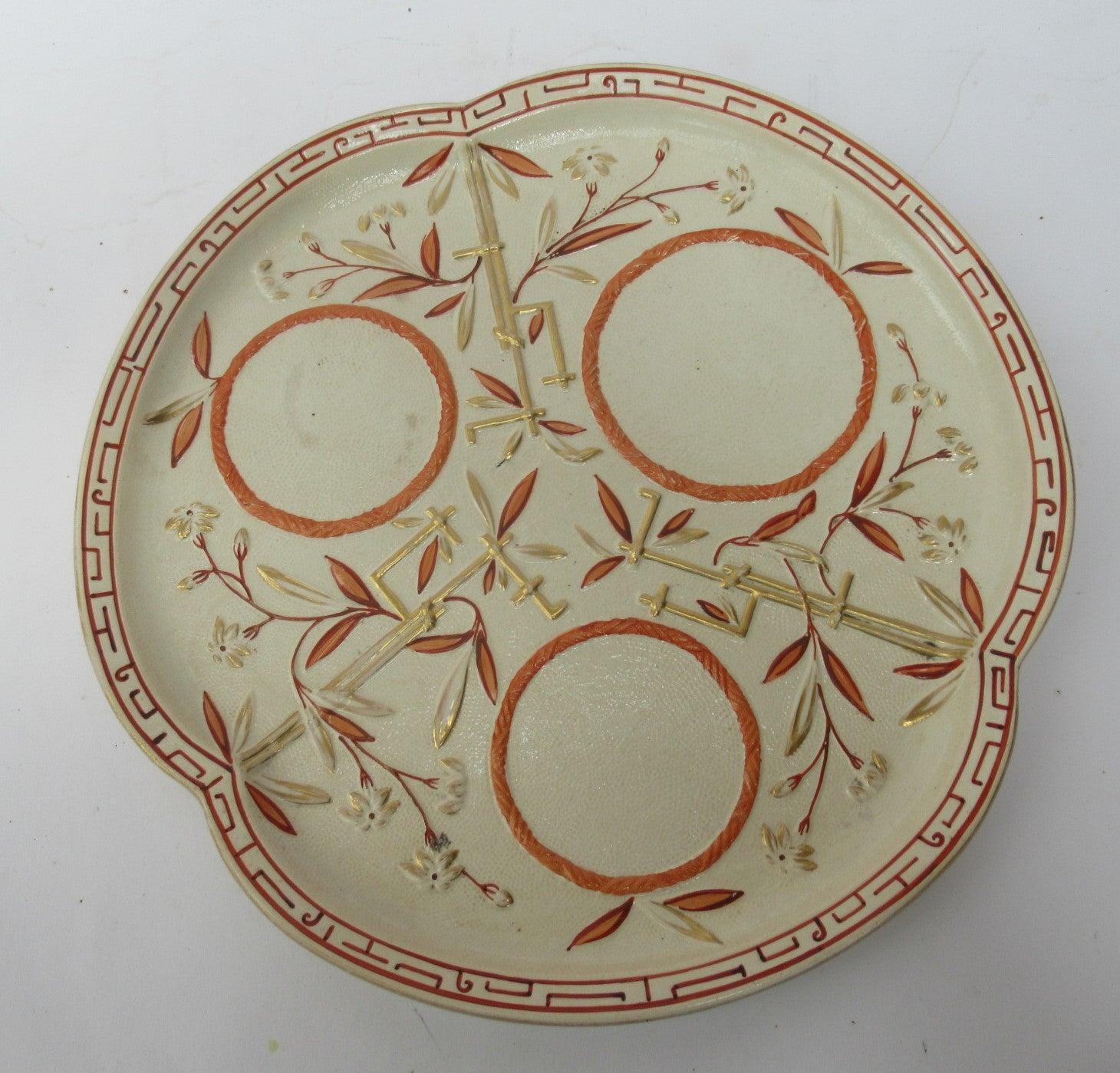 Brownhills Pottery antique Aesthetic Period orangeade set, jug/tray/beakers 1882
