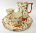 Brownhills Pottery antique Aesthetic Period orangeade set, jug/tray/beakers 1882