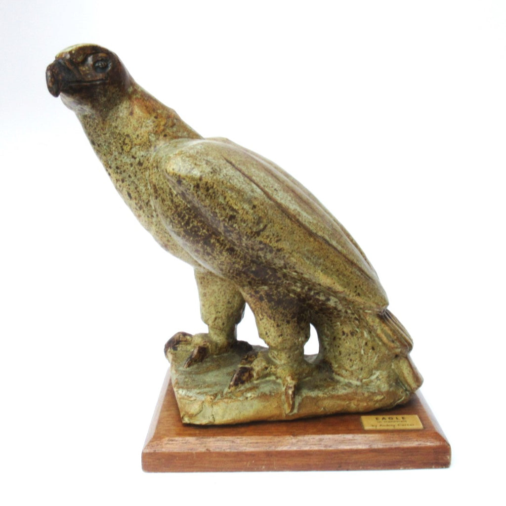 Audrey Carter - modernist wildlife sculpture of an Eagle, stoneware, c1970