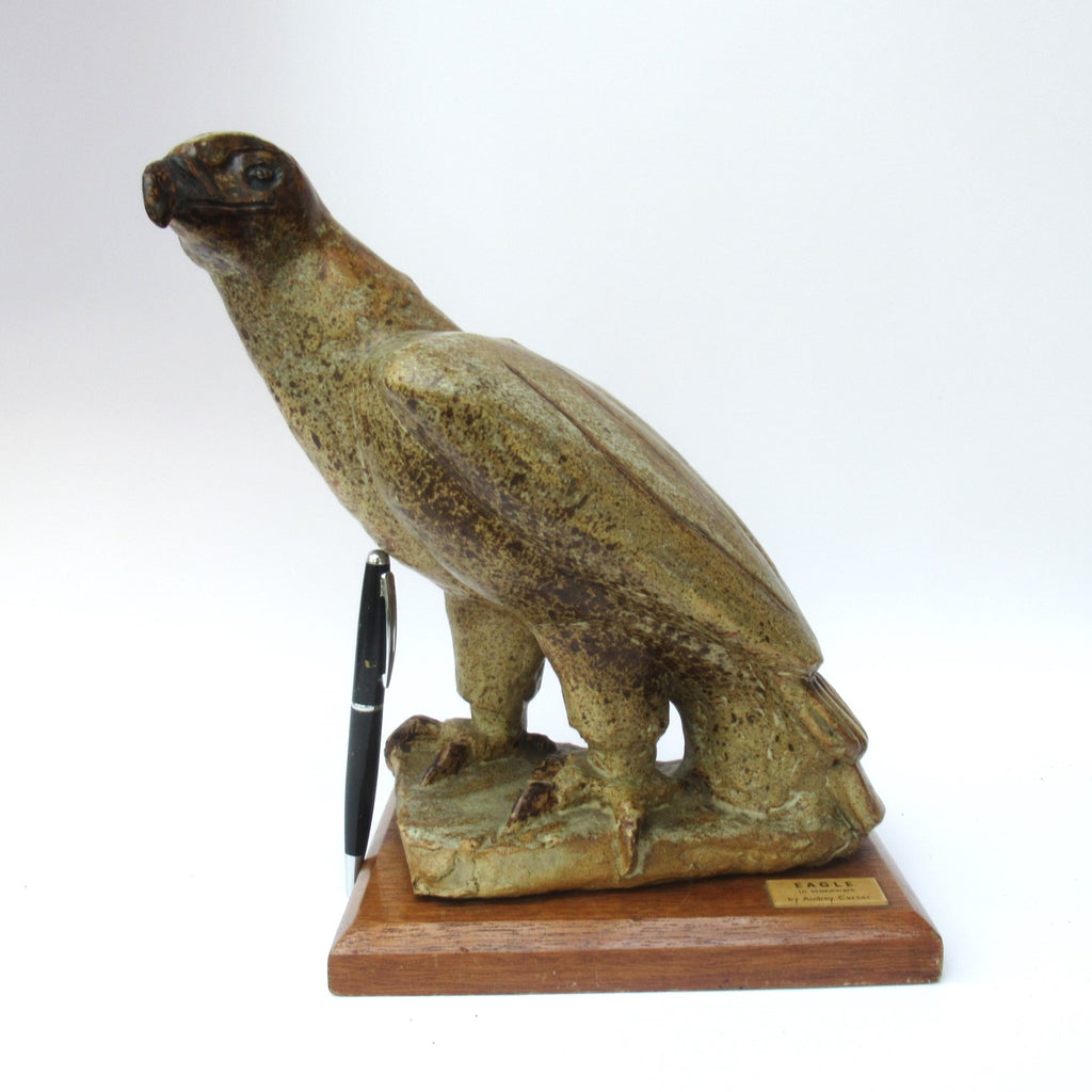 Audrey Carter - modernist wildlife sculpture of an Eagle, stoneware, c1970