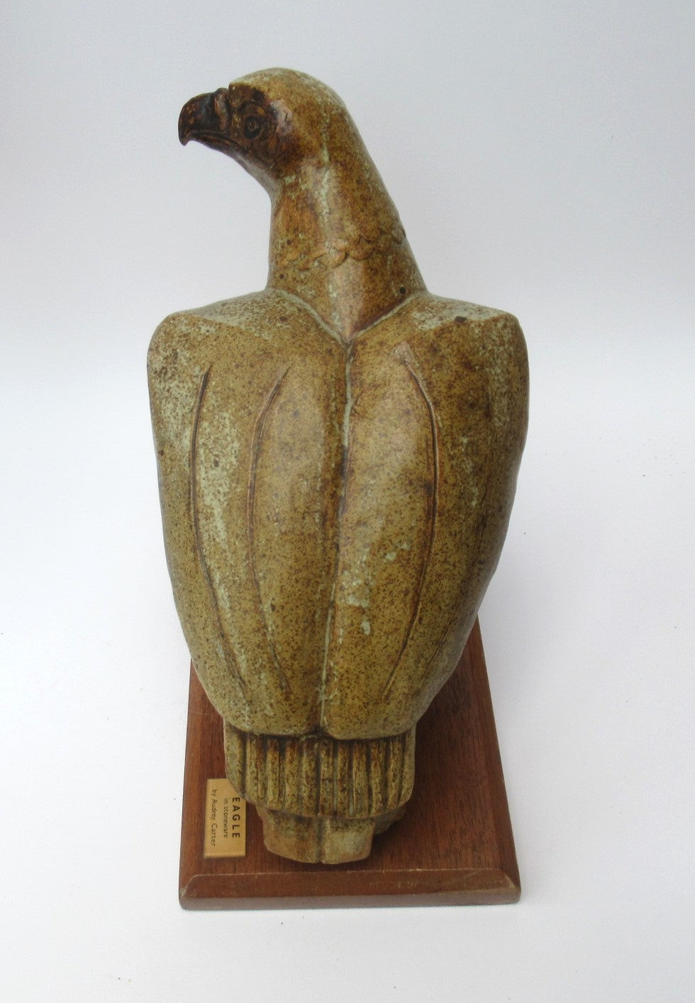 Audrey Carter - modernist wildlife sculpture of an Eagle, stoneware, c1970