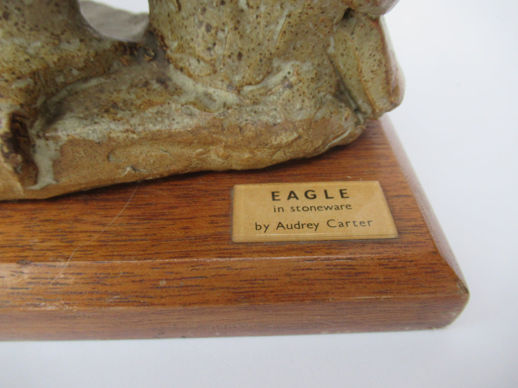 Audrey Carter - modernist wildlife sculpture of an Eagle, stoneware, c1970
