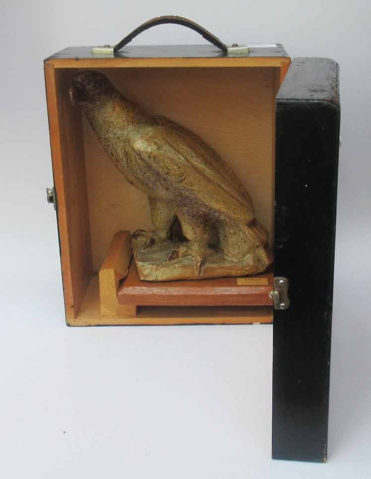 Audrey Carter - modernist wildlife sculpture of an Eagle, stoneware, c1970