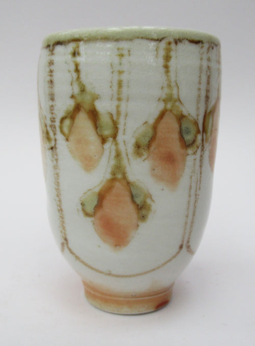 Cathi Jefferson studio pottery salt glazed porcelain yunomi or beaker, c2010