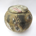 Chris Bramble studio pottery "Smiler" jar, hand thrown stoneware, 1995