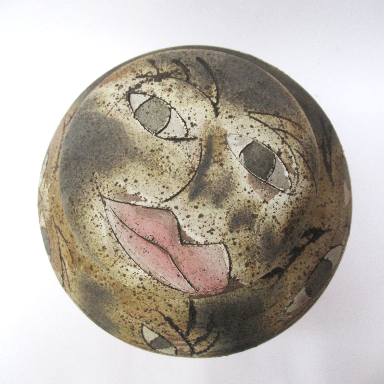 Chris Bramble studio pottery "Smiler" jar, hand thrown stoneware, 1995