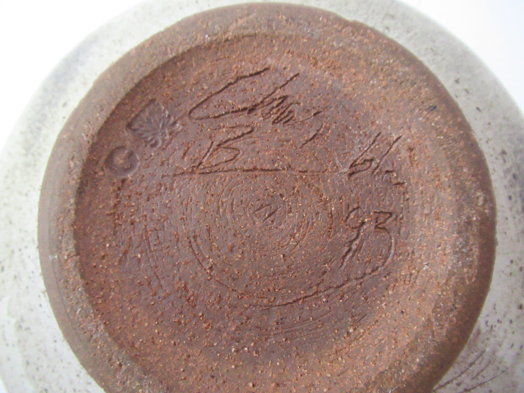 Chris Bramble studio pottery "Smiler" jar, hand thrown stoneware, 1995
