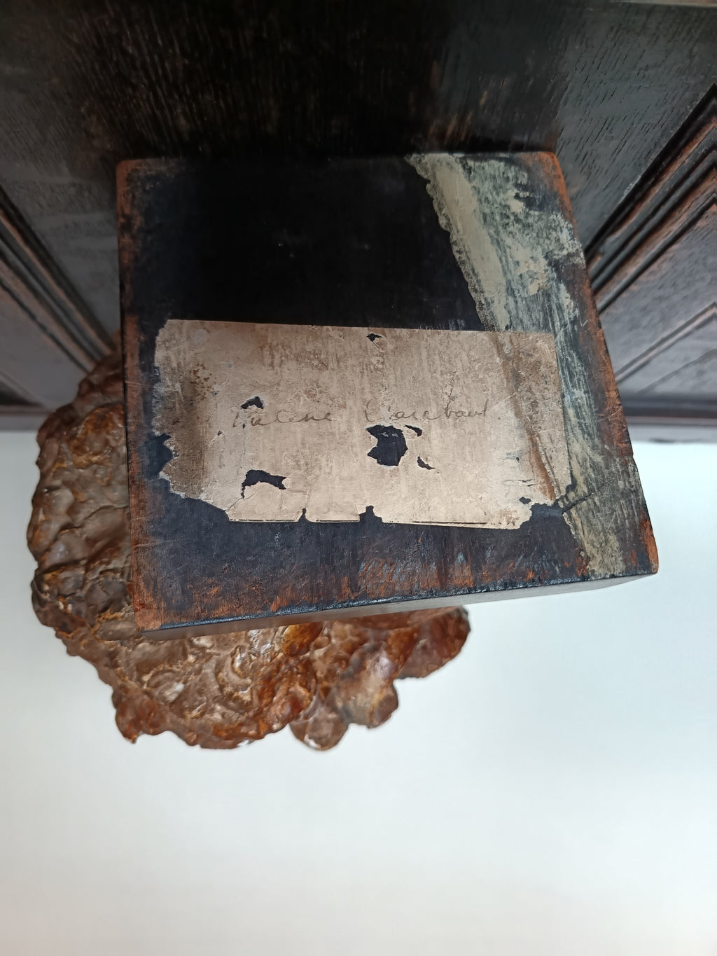 Valerie Clarebout RA, head of woman, patinated plaster, mid 20th century