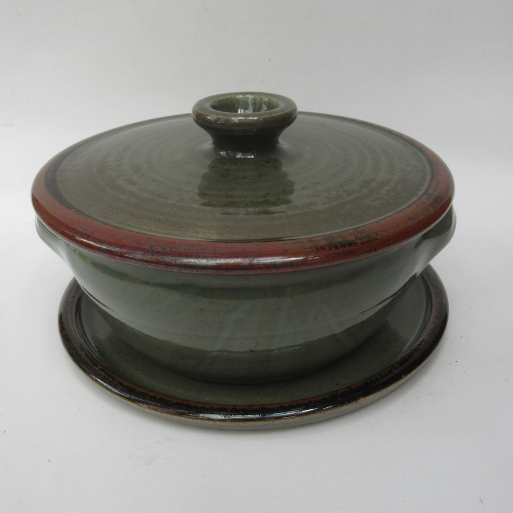 Made in Cley handmade studio pottery large stoneware soup tureen and stand c2000