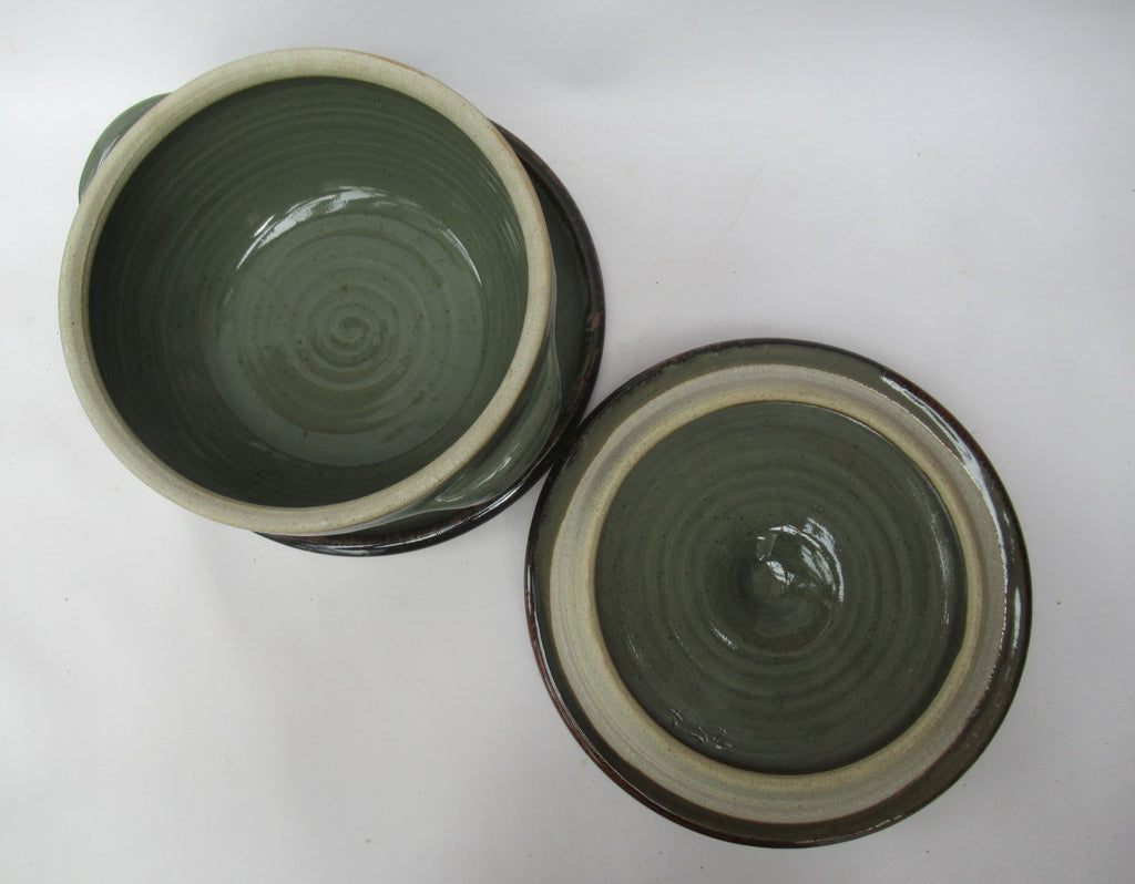 Made in Cley handmade studio pottery large stoneware soup tureen and stand c2000