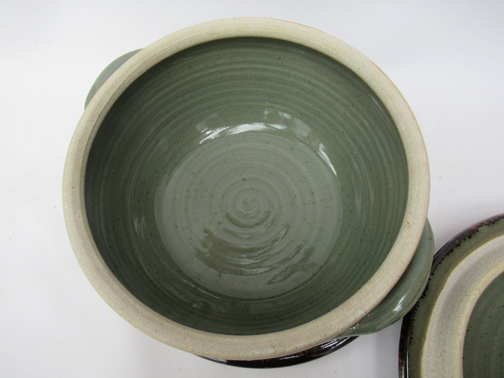 Made in Cley handmade studio pottery large stoneware soup tureen and stand c2000