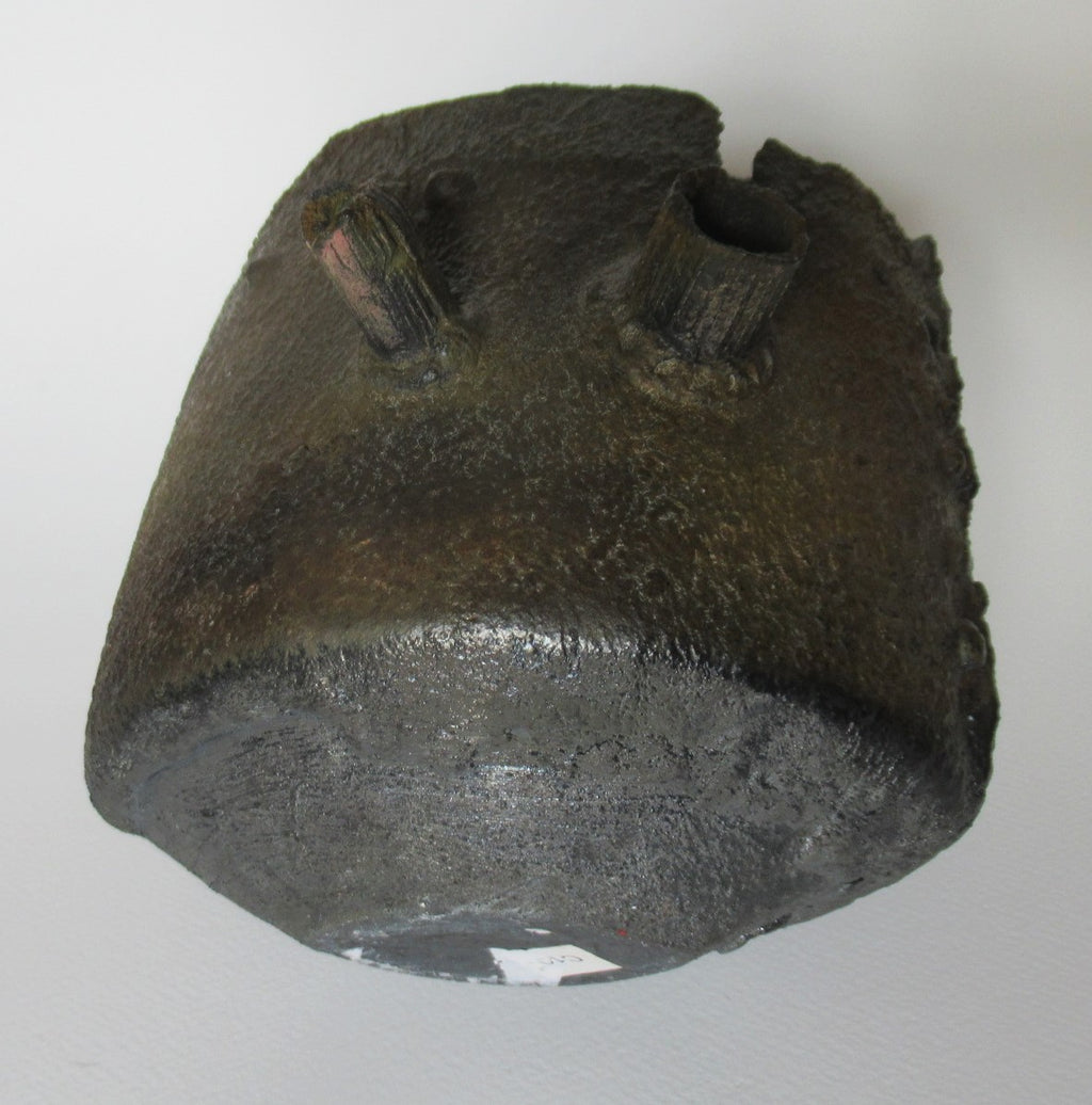 Peter Clough, studio pottery porcelain metallic effect sculptural vessel, 1994