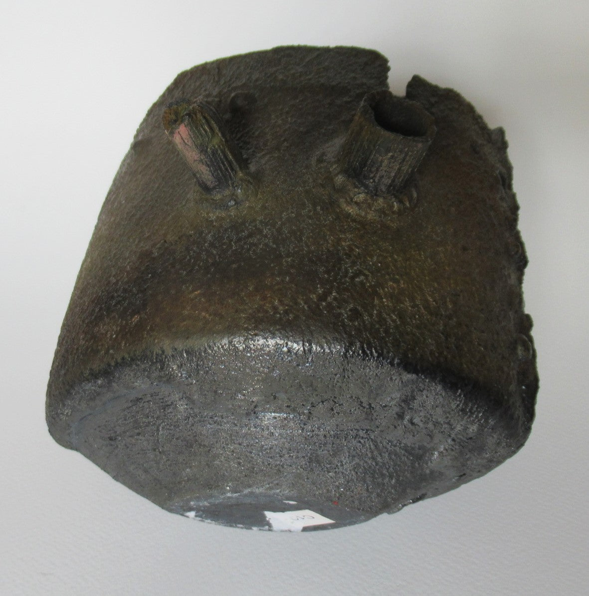Peter Clough, studio pottery porcelain metallic effect sculptural vessel, 1994