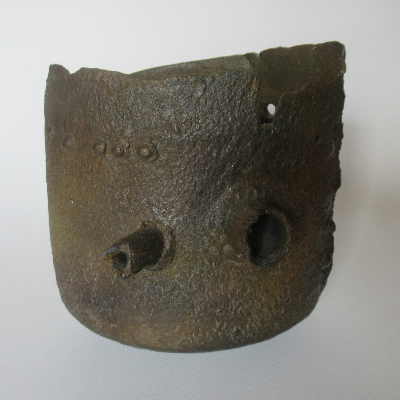 Peter Clough, studio pottery porcelain metallic effect sculptural vessel, 1994
