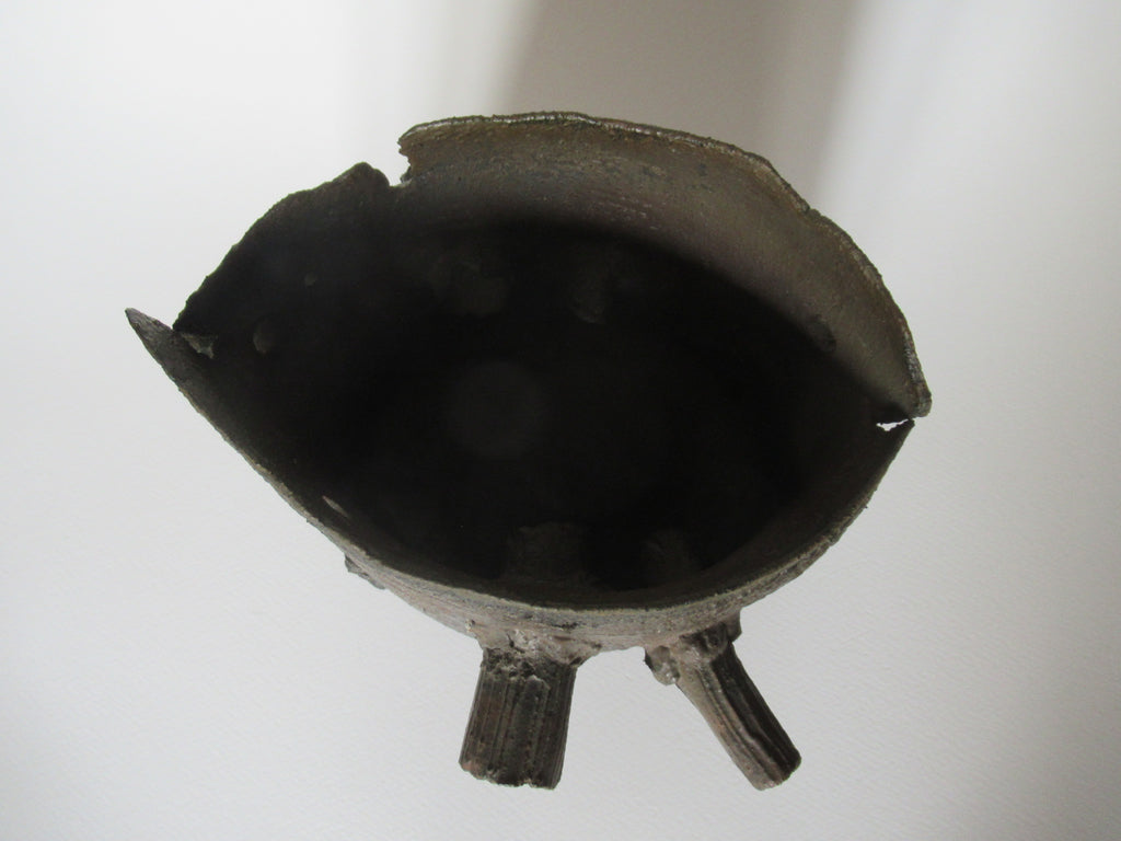 Peter Clough, studio pottery porcelain metallic effect sculptural vessel, 1994
