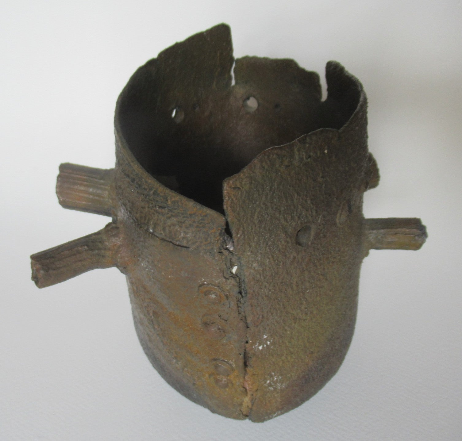 Peter Clough, studio pottery porcelain metallic effect sculptural vessel, 1994