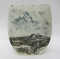 Peter Clough, large studio pottery handbuilt porcelain  vessel, High Moor, c2000