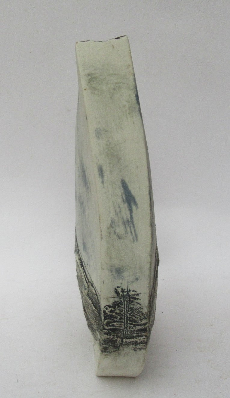 Peter Clough, large studio pottery handbuilt porcelain  vessel, High Moor, c2000