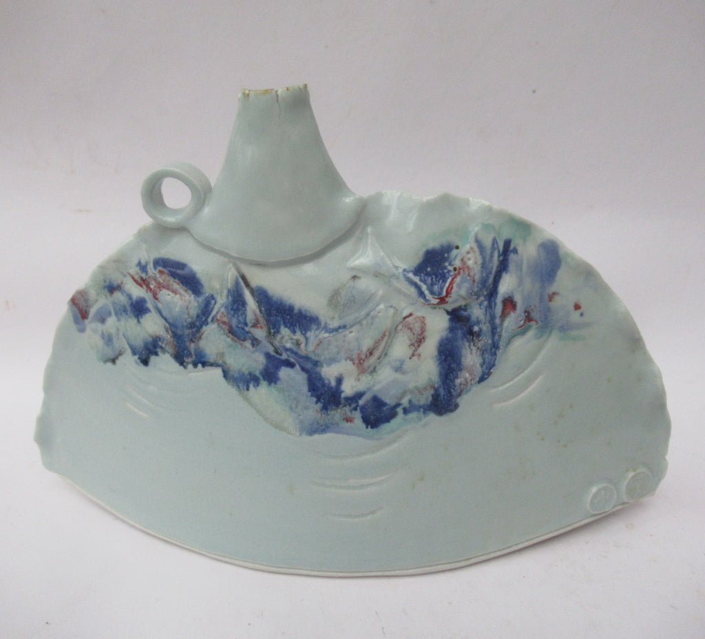 Roger Cockram, studio pottery porcelain globular bottle vase, c2010