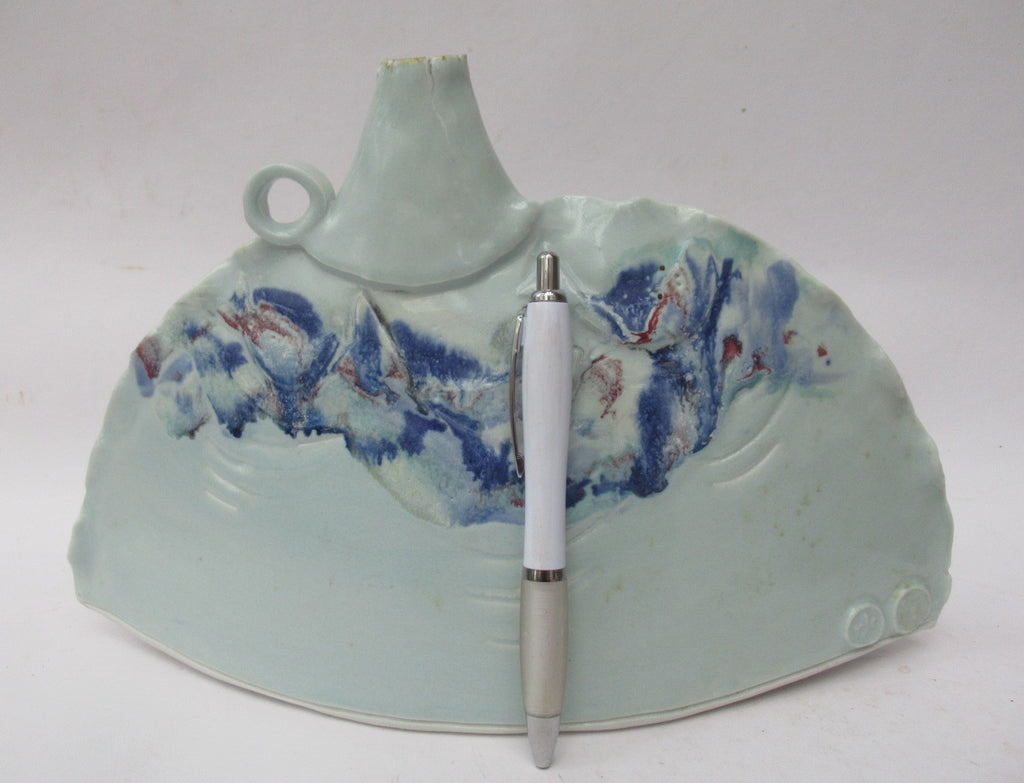Roger Cockram, studio pottery porcelain globular bottle vase, c2010