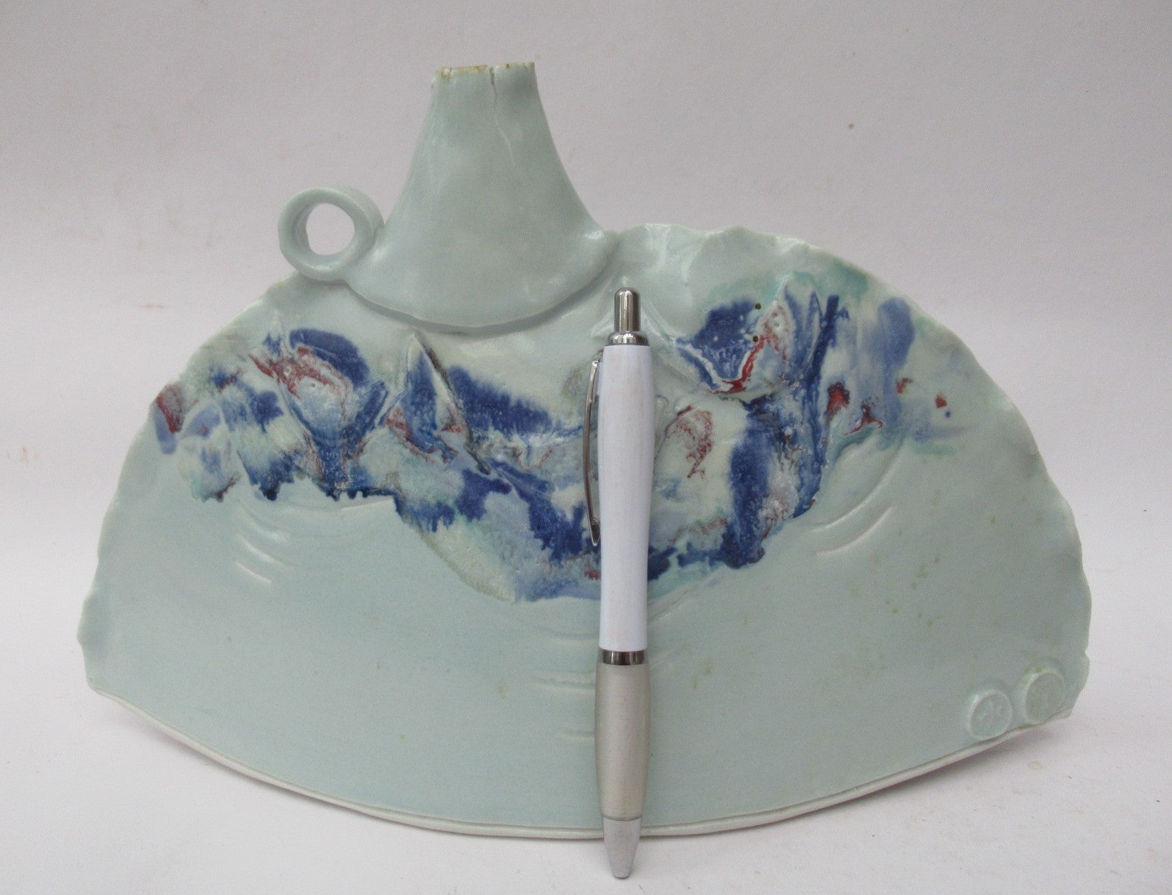 Roger Cockram, studio pottery porcelain globular bottle vase, c2010