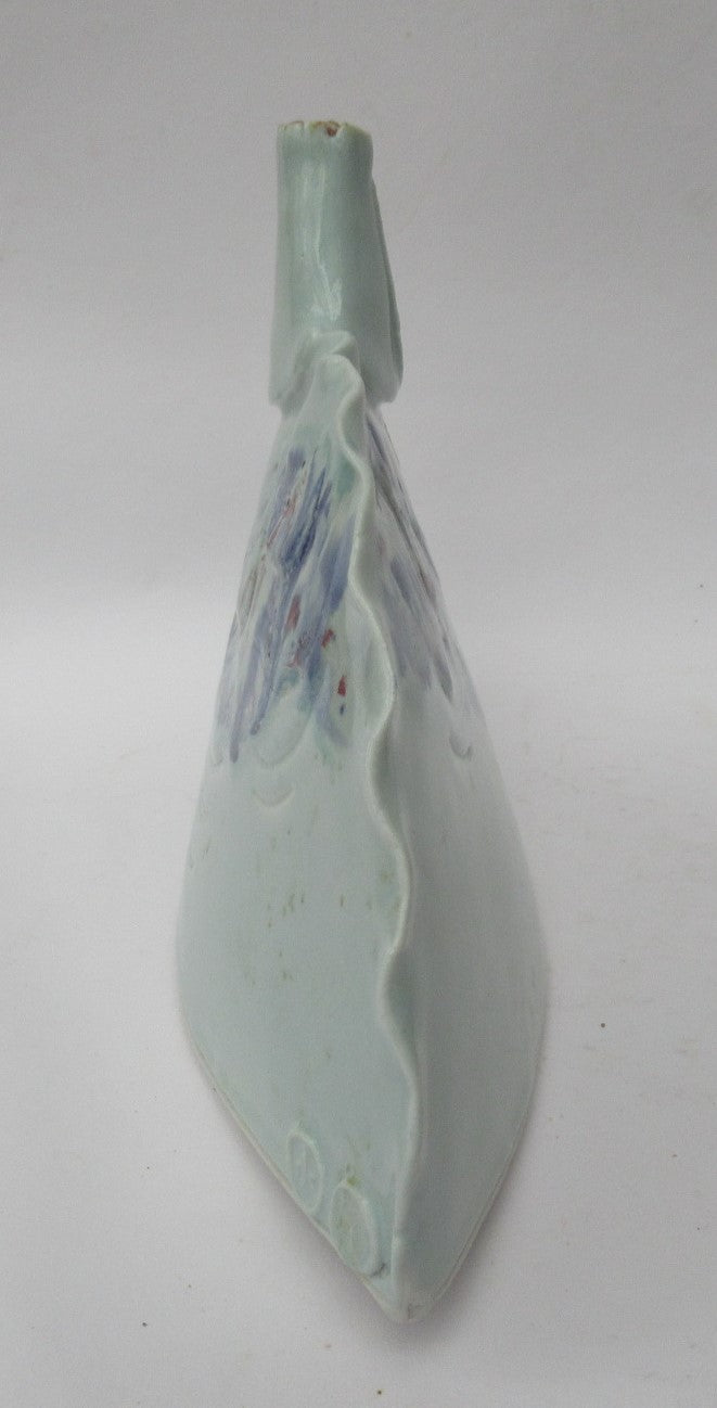 Roger Cockram, studio pottery porcelain globular bottle vase, c2010