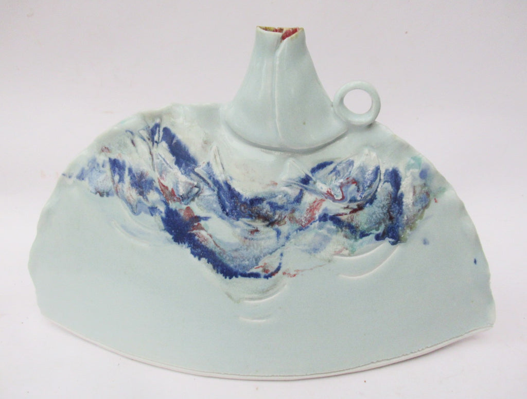 Roger Cockram, studio pottery porcelain globular bottle vase, c2010
