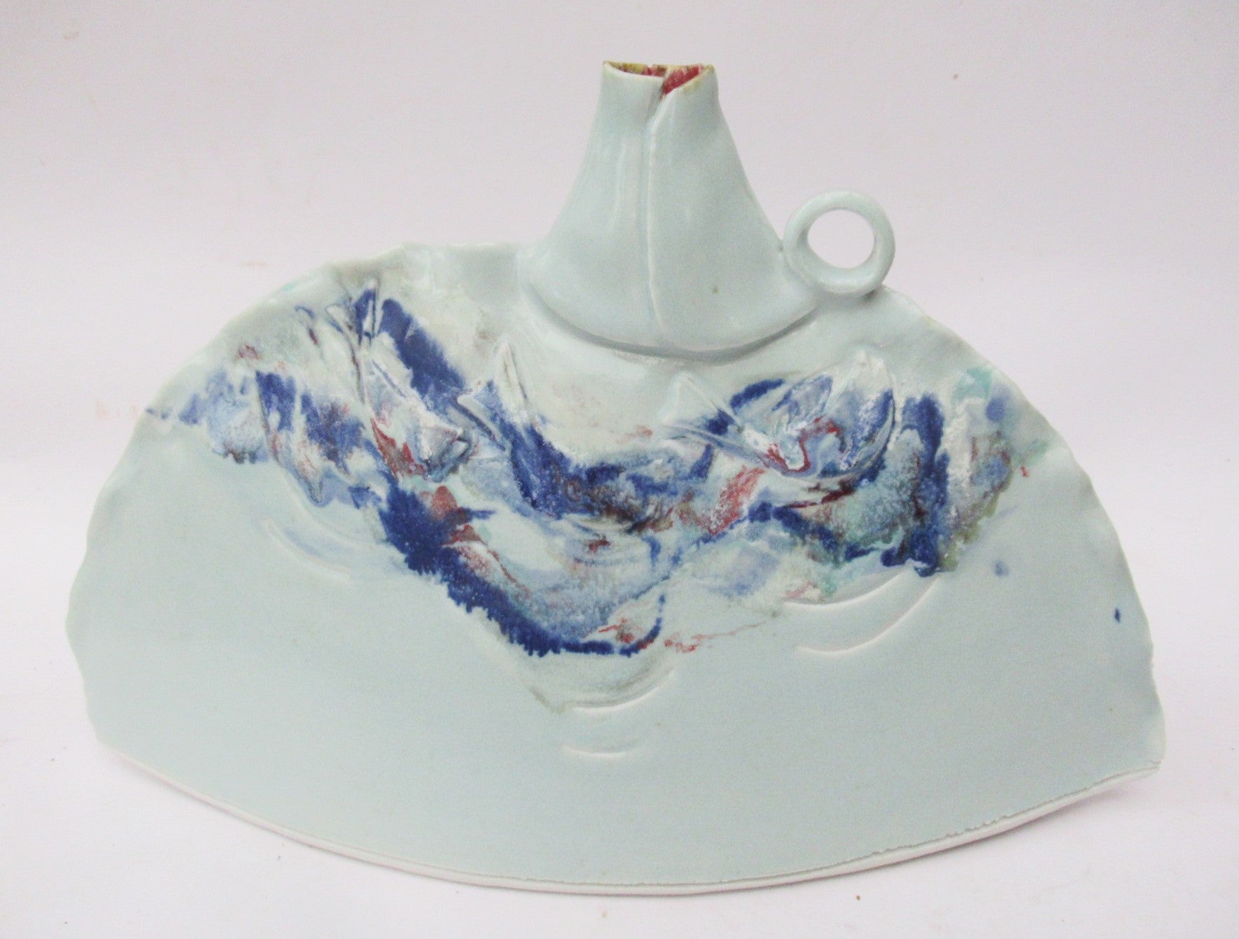 Roger Cockram, studio pottery porcelain globular bottle vase, c2010