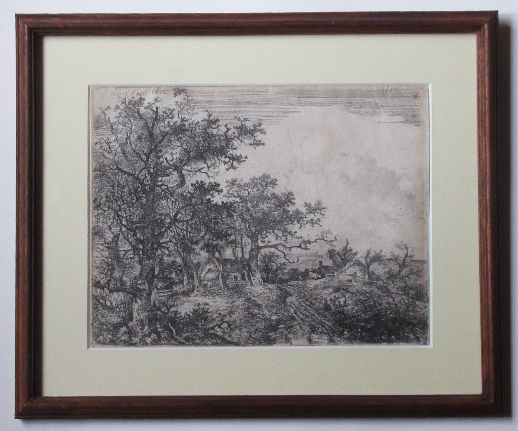 John Crome original antique first issue 1812 etching, rare and framed