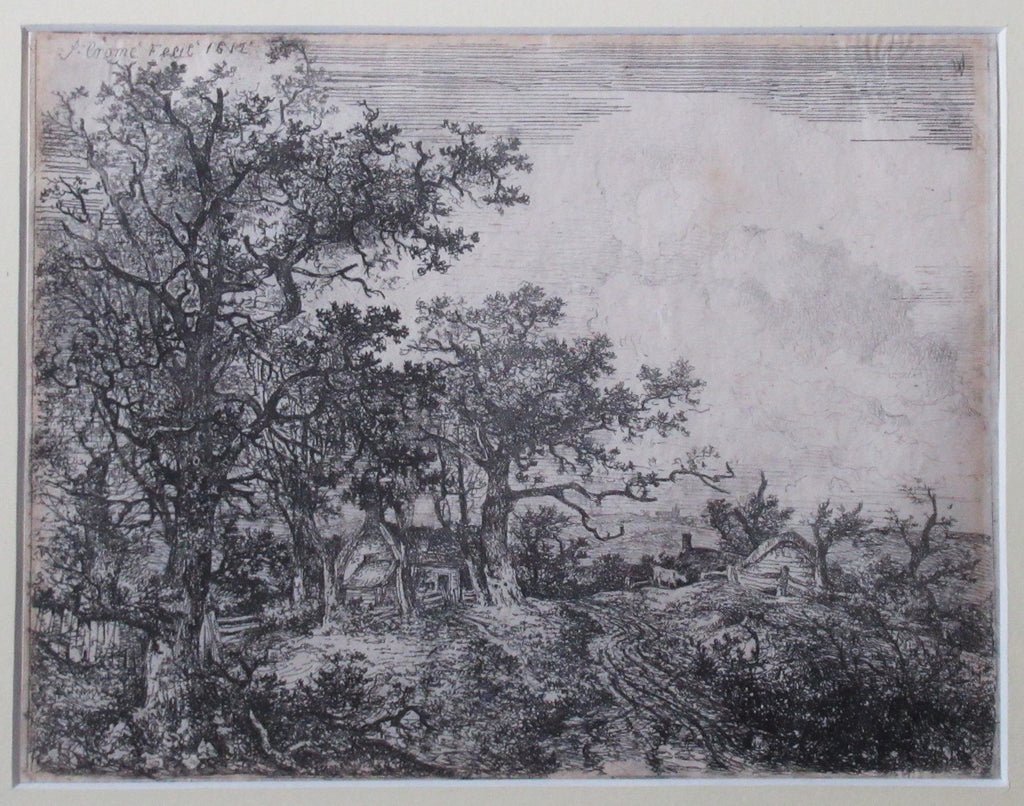 John Crome original antique first issue 1812 etching, rare and framed