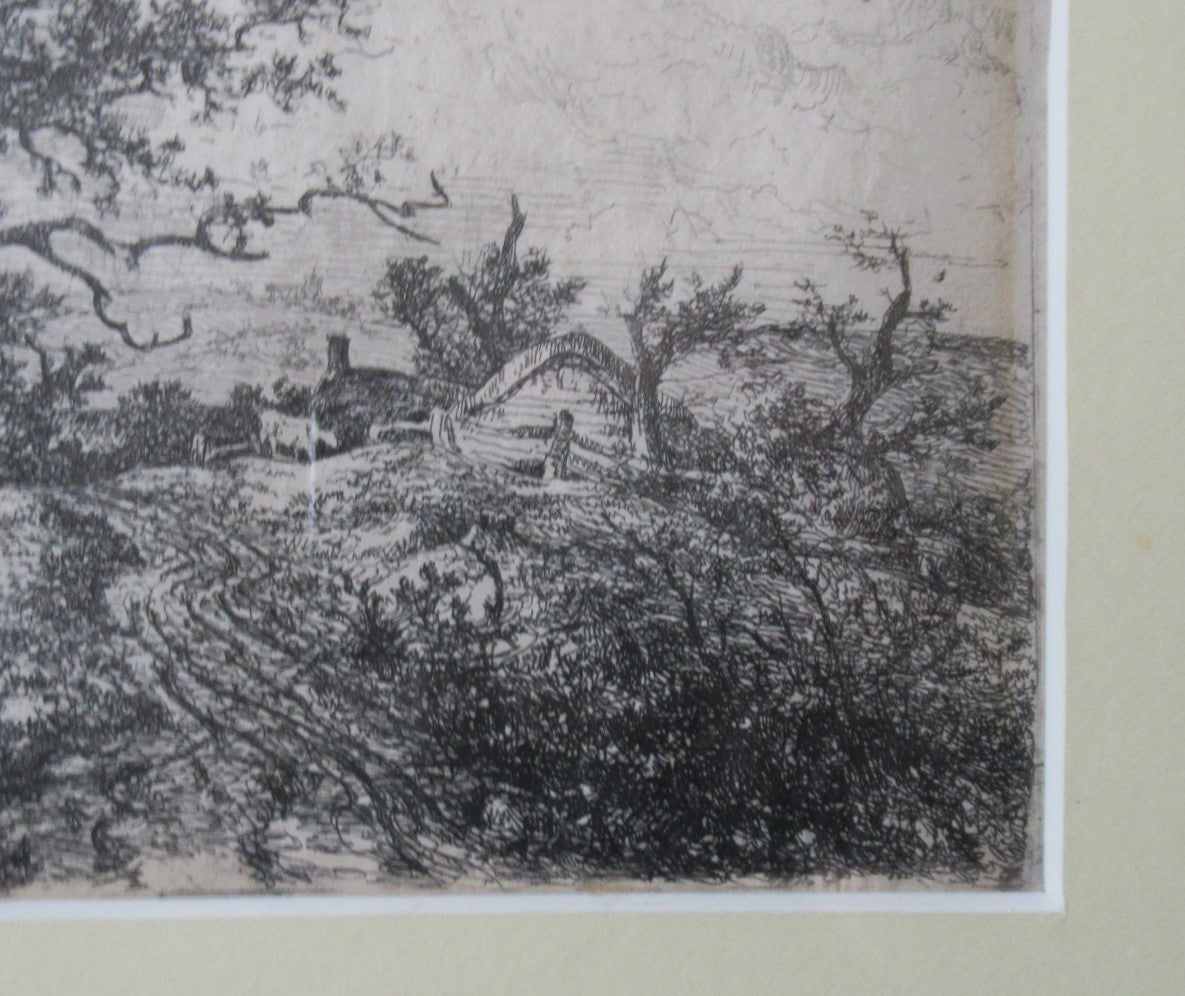 John Crome original antique first issue 1812 etching, rare and framed