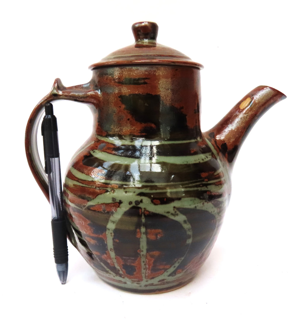 Harry & May Davis, Crowan pottery, Vintage studio pottery coffee pot, 1946-1962