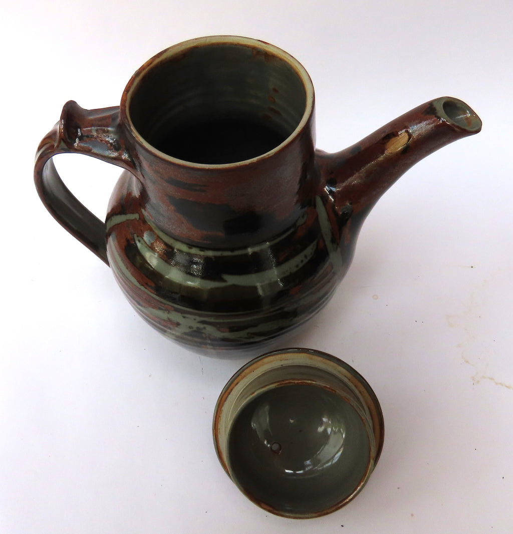 Harry & May Davis, Crowan pottery, Vintage studio pottery coffee pot, 1946-1962