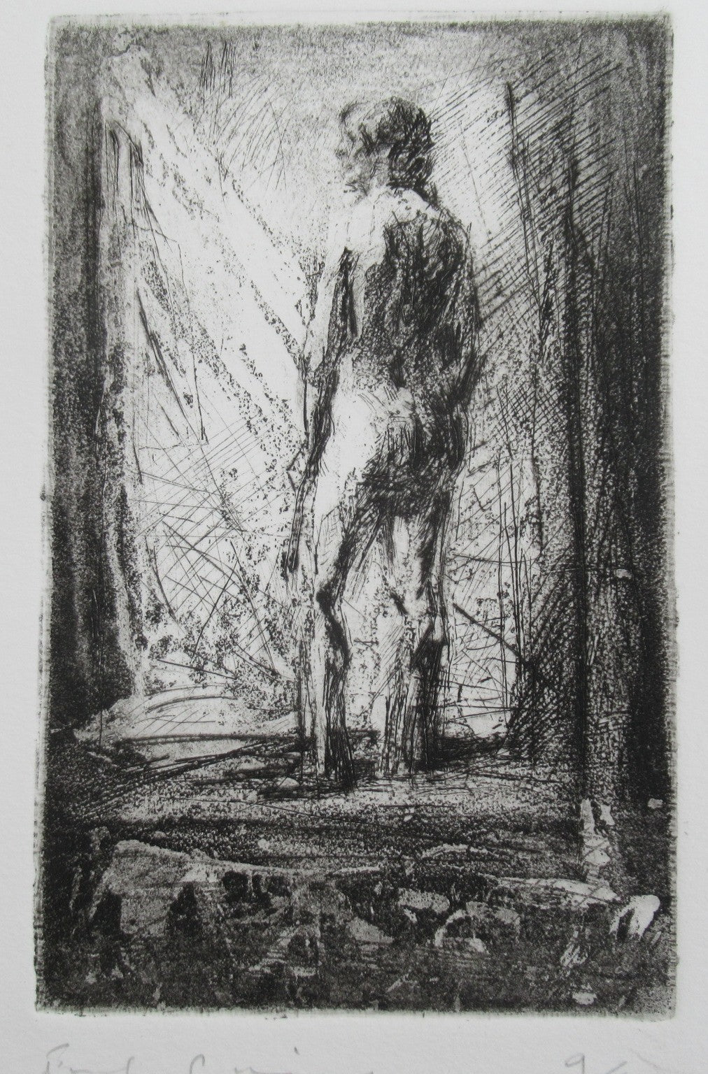 Fred Cuming RA, Standing Figure, 1978 print, drypoint and aquatint